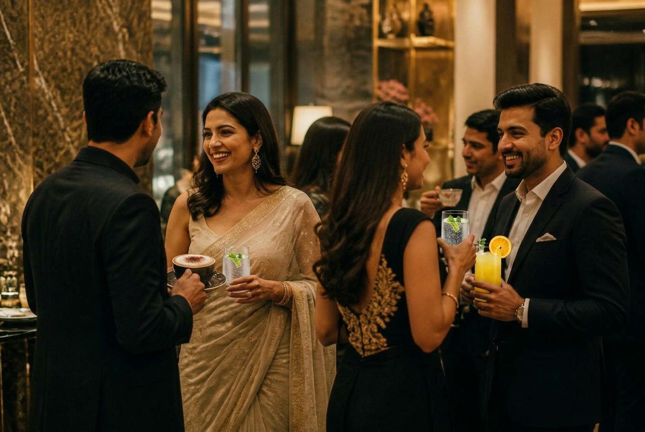 Guests in conversation at a premium LoveConnect evening